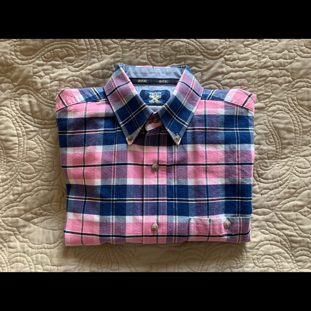 WRANGLER 20X PLAID WESTERN SHIRT